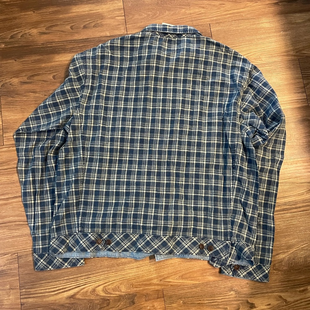 RRL Indigo Plaid Linen Windbreaker - Picture 8 of 12
